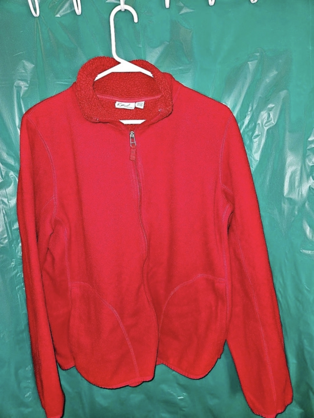 Kim Rogers Red Fleece Jacket Size Medium Like New